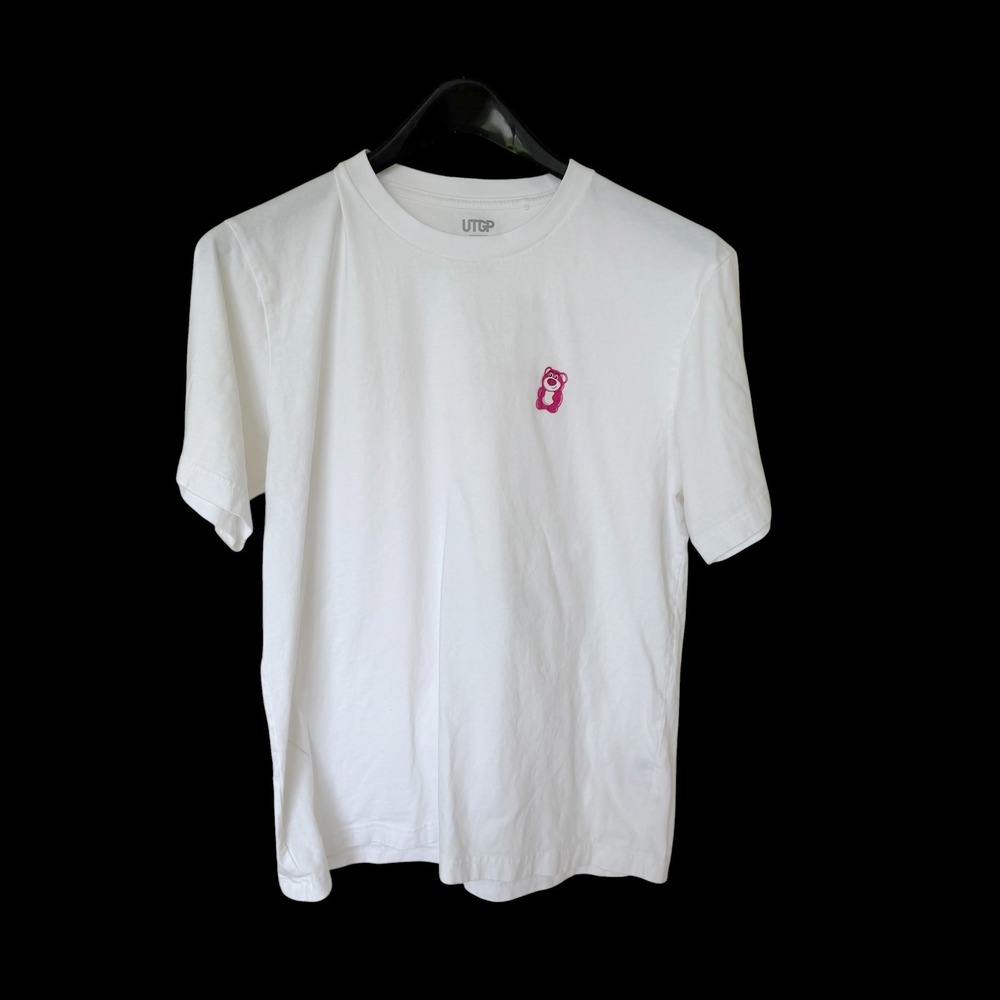 Uniqlo UTGP Pixar Toy Story Lotso Bear Nutrition Distressed T-Shirt White L